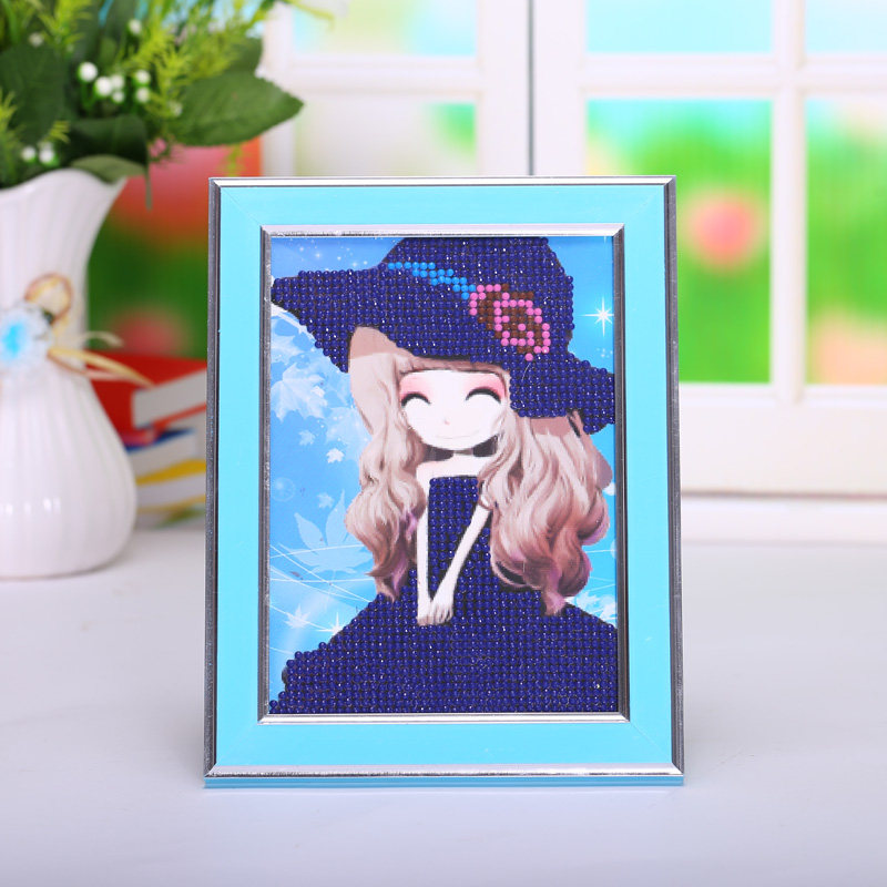 Children's diamond painting puzzle gift cartoon adhesive material bag boy girl photo frame handmade