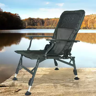 European ultra-light fishing chair portable folding chair all terrain simple park backrest recliner fishing chair net