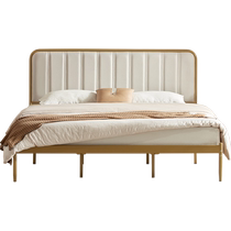 Lins Home Furnishing Bedroom Iron Bed Small Apartment Italian Minimalist Style Double Bed Lins Wood Industry Stainless Steel Bed 968