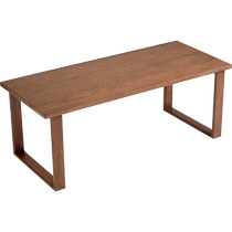 Lins Home Walnut Color Oak Solid Wood Dining Table Living Room Large Board Table Long Desk and Chair Furniture Lins Wood Industry