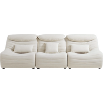 Lins Home Cream Fabric Sofa Living Room 2024 New Caterpillar Sofa Small Apartment Single Person Lins Wood Industry