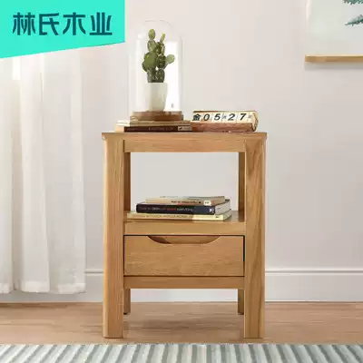 Lin's wood industry Nordic bedroom mini solid wood nightstand simple small side cabinet bedside narrow cabinet LS046