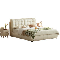 Lins Home Cream Style Marshmallow Bed Puff Bed Double Master Bedroom Queen Bed Floor Bed Lins Wood Industry TBC151