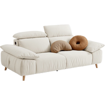 Lins Home Furnishing Fabric Sofa Living Room 2024 New Nuomizi Sofa Solid Wood Legs Three-Place Lins Wood Industry