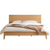 Lins Home Ash Solid Wood Foot Bed 2024 New 1.5-meter Double Row Frame Bed Frame Furniture Lins Wood Industry