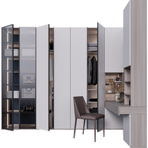 Lins Home Bedroom Flat Door Wardrobe Italian Light Luxury Maritime Pianist Series Wardrobe Customized Whole House Furniture