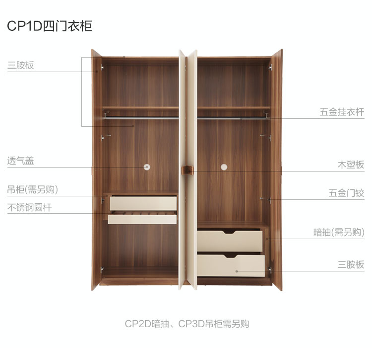 Lin của gỗ đơn giản hiện đại phòng cưới giường đôi tủ quần áo phòng ngủ master hoàn chỉnh đồ nội thất thiết lập kết hợp CP1A-A