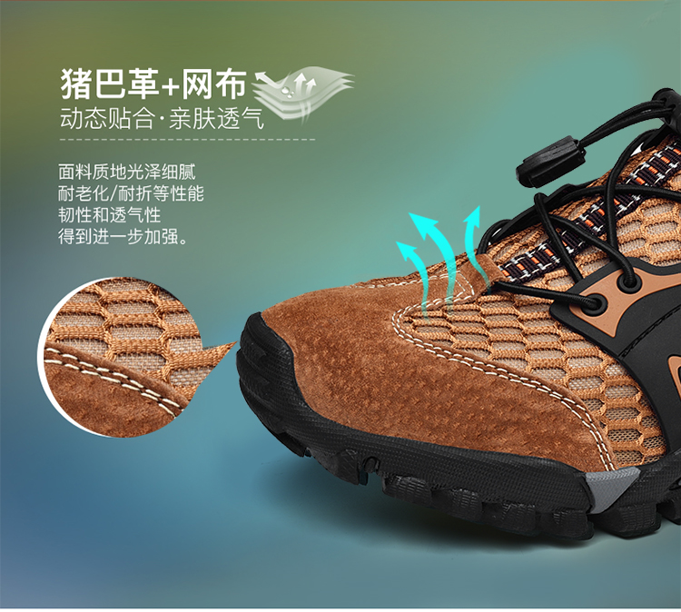 Giày tây nam Camel giày mùa hè da thoáng khí giày lưới thượng nguồn dép nam thể thao ngoài trời giày mềm đáy giày sandal