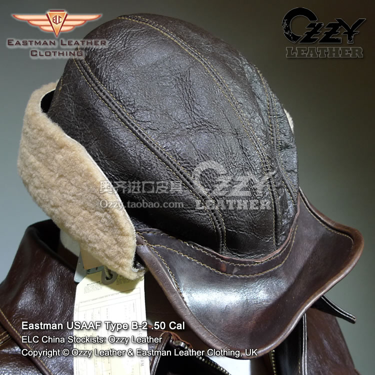 EASTMAN China agent US Air Force B-2 50CAL fur integrated leather hat UK system