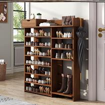 Entrance small shoe cabinet Entrance one-piece wall doorless shoe rack Large capacity wooden home door multi-function