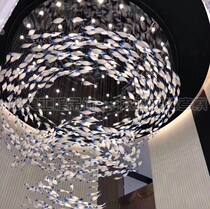 Glass Fish Marine Themed Air Pendant Shop Window Decoration Bar Restaurant Hotel Creative Ceiling Art Hanging Accessories