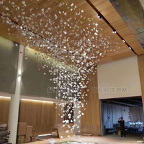 Stainless Steel Metal Gingko Leaves Pendant Jewelry Store Decoration Placement Hotel Clubhouse Aerial Creative Hanger