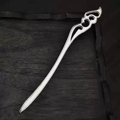 Retro Miao silver hairpin bookmarks dual-use moon Chinese National style tassel hair decoration birthday gift female