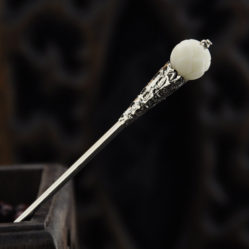 Retro Hair Accessories by hand engraving lotus Bodhi hair Hairpin Children's payment Walking Tray Hair of the Suethnic Wind Men and women Gift