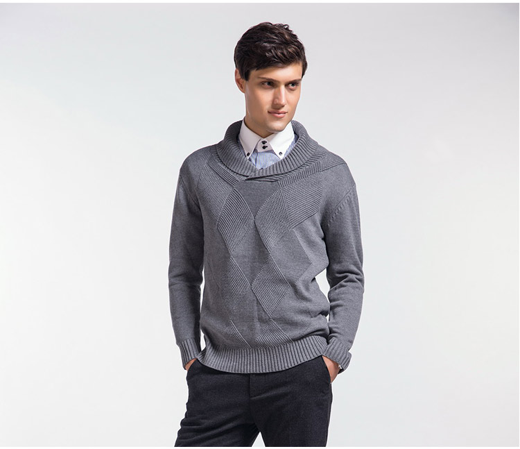 Lesmart nam mùa thu và mùa đông đầu thủy tinh mỏng dày hình chữ V cao ve áo cotton ấm áp áo len dài tay áo len - Kéo qua áo bomber