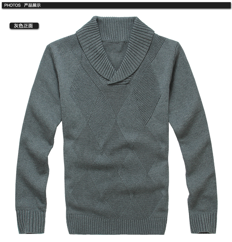 Lesmart nam mùa thu và mùa đông đầu thủy tinh mỏng dày hình chữ V cao ve áo cotton ấm áp áo len dài tay áo len - Kéo qua áo bomber