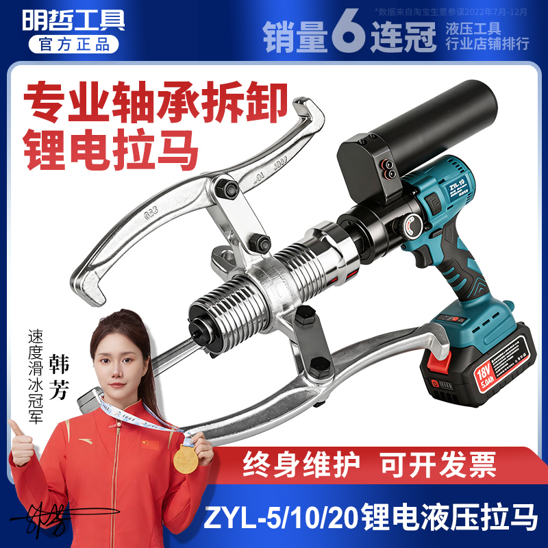 Zyl-5 10 20 Rechargeable Electric Hydraulic Puller Lithium Battery Portable Bearing Puller Tool No Oil Leakage