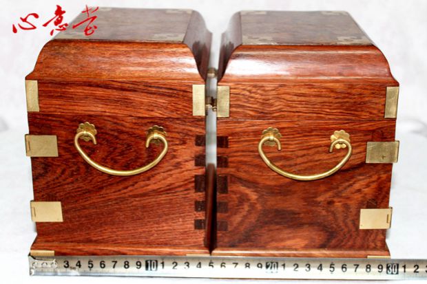 Xinyitang Burmese cỏ lê bảng duy nhất 榫 卯 Bộ sưu tập Ming và Qing đầy hoa trang sức bằng gỗ gụ cưới của hồi môn ống - Cái hộp hộp đựng đồ trang điểm bằng gỗ