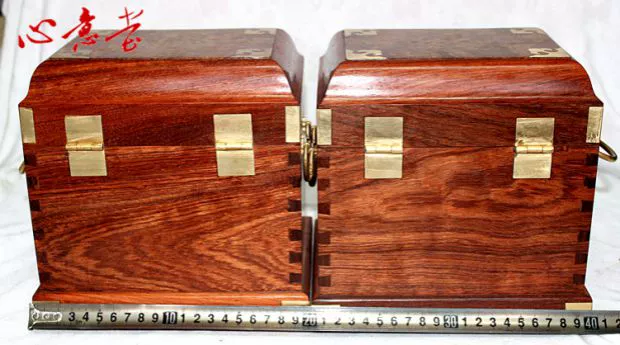 Xinyitang Burmese cỏ lê bảng duy nhất 榫 卯 Bộ sưu tập Ming và Qing đầy hoa trang sức bằng gỗ gụ cưới của hồi môn ống - Cái hộp thùng gỗ đựng đồ
