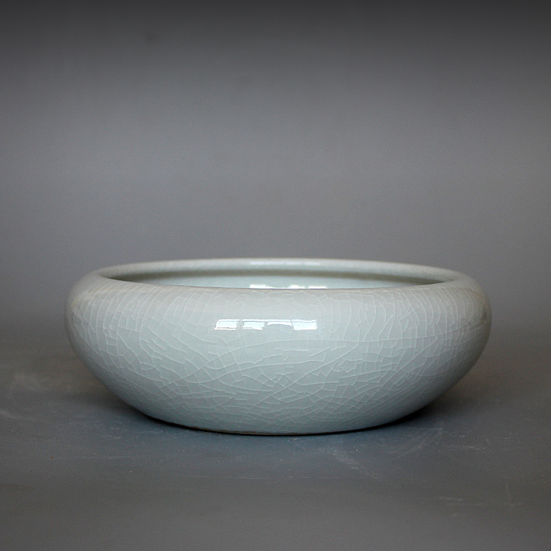 Jingdezhen pure handmade ceramic narcissus flower pot succulent plant hydroponic copper money grass gold Ge flower pot pen wash