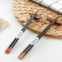 Japan-style Home Chopsticks Personality wooden long chopsticks Non-slip and mildew Fruits Pointed Cherry Blossom Solid Wood Nets Red Eater Chopsticks