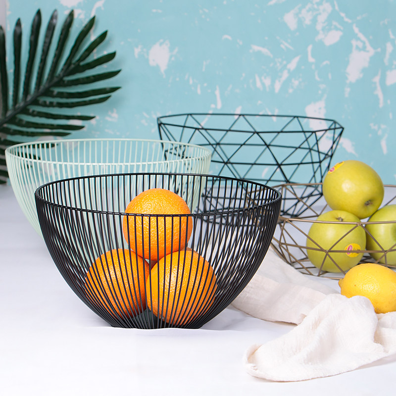 Nordic Iron Fruit Disk Living Room Creative Fruit Basket Snacks Table for Basket