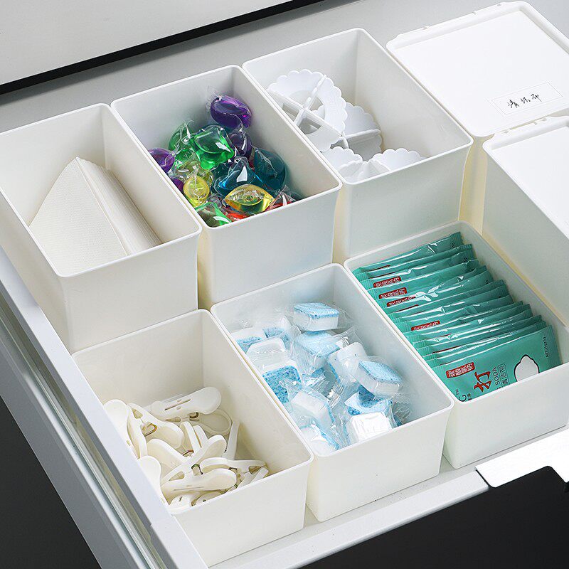 Japanese desktop sundries storage box household cosmetics labeling classification small storage box stationery finishing box