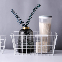  Nordic Japanese wrought iron storage basket Bathroom storage basket Kitchen fruit storage basket Desktop sundries Book storage box