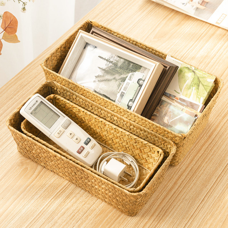 Japanese desktop household seaweed knitting basket fruit debris collection box household hand snack cosmetic products