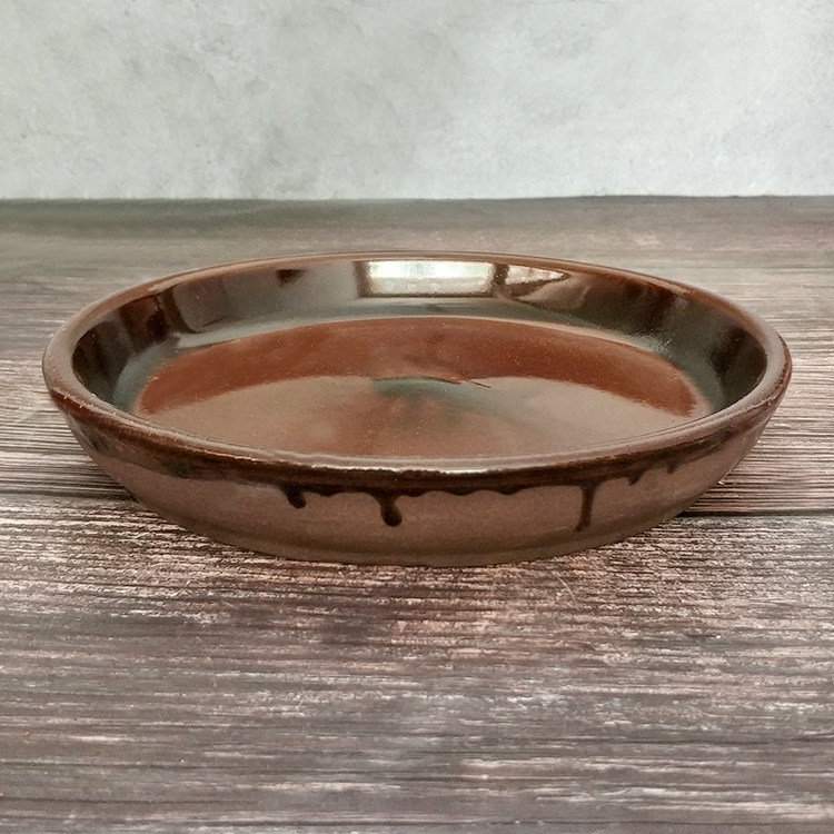 Café Glazed Shallow Pan Mat Pan Insulation Mat Coarse Clay Bowl Special Dish Bowl of the Xiangvegetable Kitchen Cutlery Farmhouse Retro Cutlery