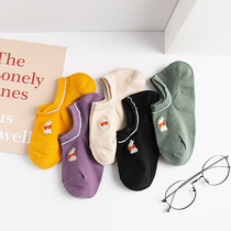 Not Falling to Sox Children Shallow Ins and Insurges No Silicone Summer Thin girls Stealth Boat Sox Korea Cute Cartoon