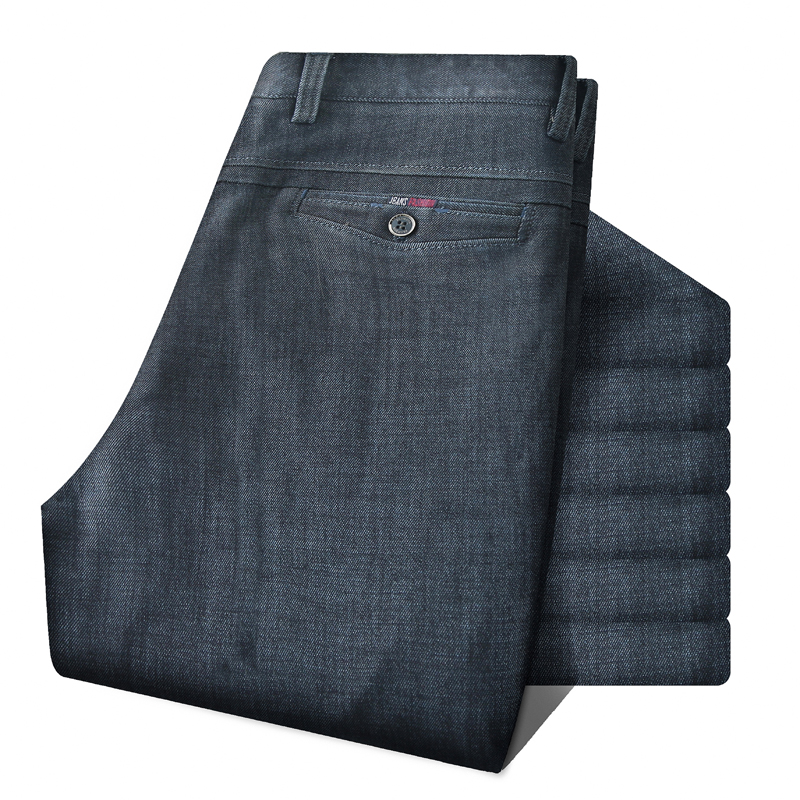 Quần tây nam dài quần dài 120cm lỏng lẻo Quần dài nam mùa thu và quần jeans mùa đông co giãn eo cao quần jean nam ống suông
