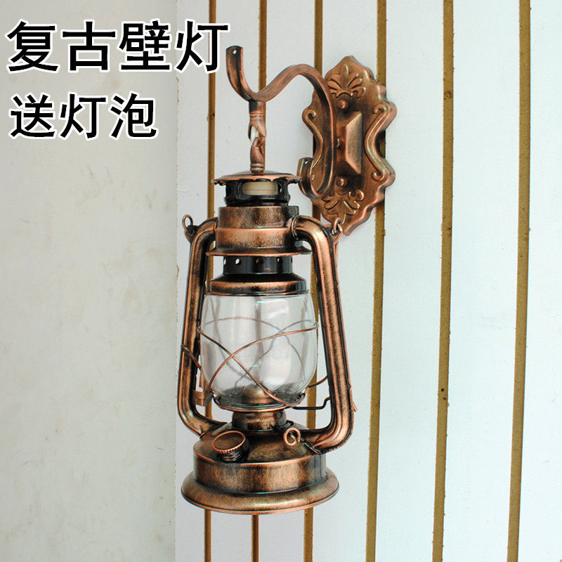 Retro wall lamp coal oil lamp 220V power supply electric coal oil lamp type wall-mounted lamp living room decorative light nostalgic themed lamp