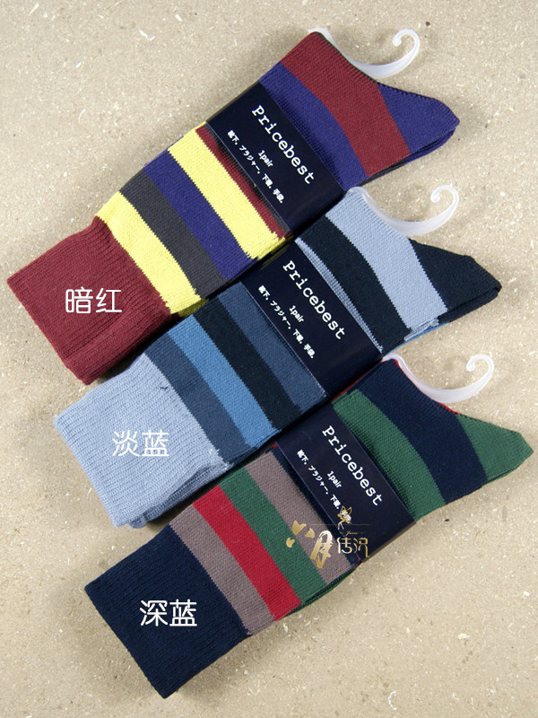 Tidal sọc cao eo màu sợi tre dày sợi cotton Tất nam chỉ 10 đôi tất lót lông