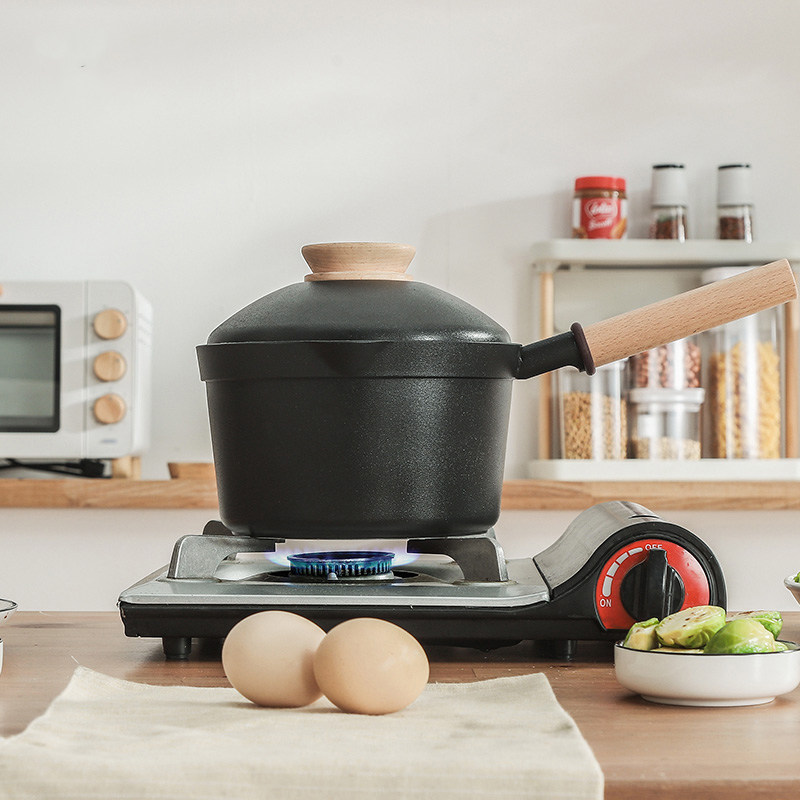 Baby auxiliary pot thickness pan cooking pot cooking noodle cooking noodle hot milk boiler gas cooking cooker general purpose