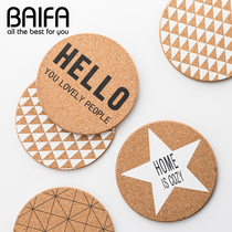 Creative Japanese home coffee beer cork coaster Nordic large Bowl mat placematte table mat insulation mat pot mat
