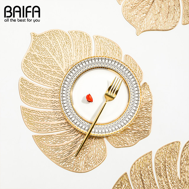 Round table creative placemat PVC hotel hotel European tray pad bowl mat tableware mat new Chinese dining table mat thermal insulation mat