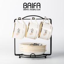 Creative home wrought iron coffee cup holder cup holder Cup packaging rack 6 dishes 6 cup holder rack storage rack