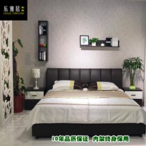 Leather soft bedside table imported first layer of cattle leather art simple row skeleton rich brand furniture No. 3 ten years Quality Assurance