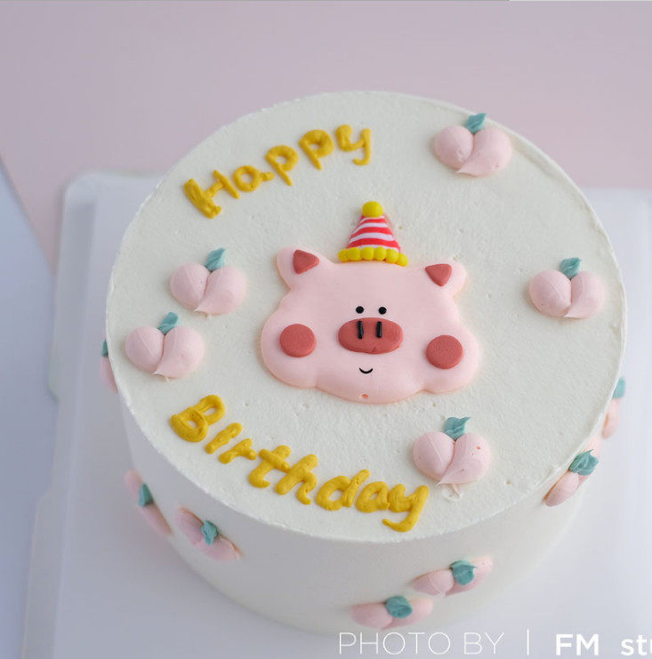 Net Red Cake Decoration Soft Pottery Small Pig Plug-in Happy Birthday Swing Piece Cap Piglet Baking Decoration Swing