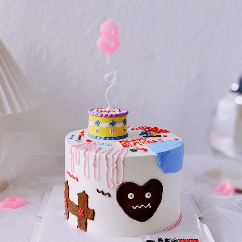 Creative Brief Retro Ins Gusto Soft Gel Solid Surprise Box Small Cake Baking Cake Decoration Swing Accessories