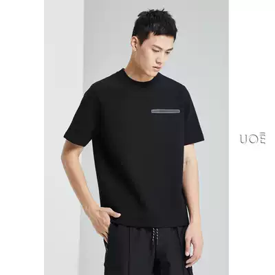 UOE Autumn New wear comfortable feel Q bomb wool air layer men's round neck short sleeve half sleeve base shirt