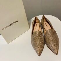 Spot 39) NICHOLAS KIRKWOOD NK CASATI Champagne Sequin Pearl Heel Pointed Loafers