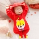 Baby Full Moon Service Red Trăm ngày Nữ Sơ sinh Em bé Năm mới Quần áo Quần áo Xiêm Quần áo nam dày Bộ mùa đông