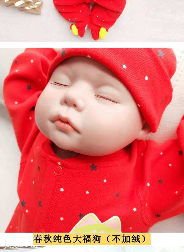 Baby Full Moon Service Red Trăm ngày Nữ Sơ sinh Em bé Năm mới Quần áo Quần áo Xiêm Quần áo nam dày Bộ mùa đông quần áo liền thân mùa hè