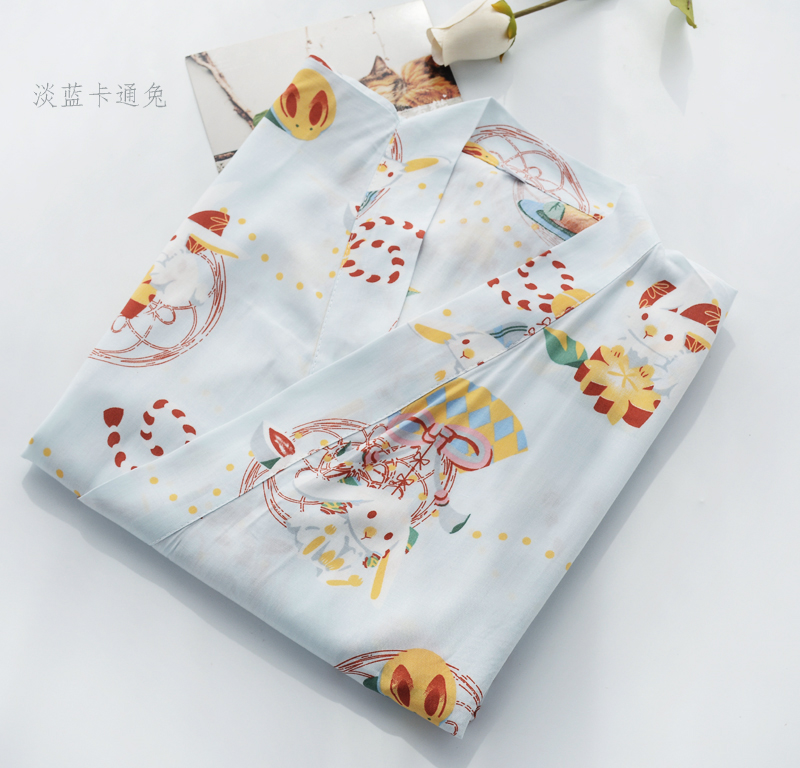 Nhật Bản đồ ngủ nữ mùa hè bông áo choàng phần mỏng bông lỏng áo choàng tắm hấp quần áo tắm hơi băng dịch vụ nhà