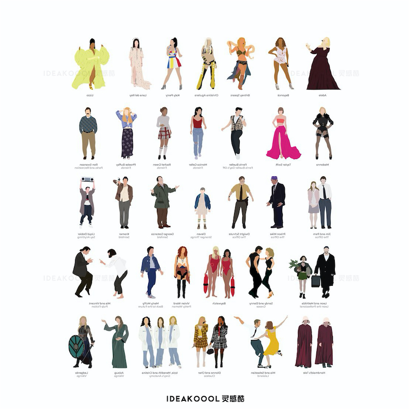 PNG免扣拼贴风时尚电影人物丨