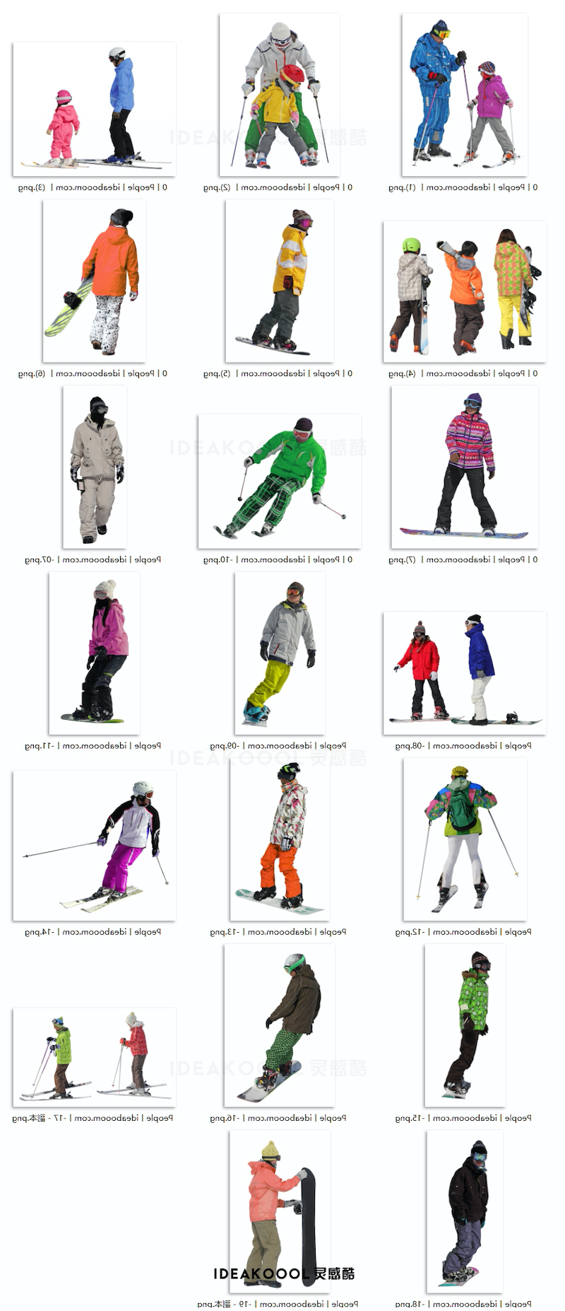 免扣丨冬季体育滑雪运动人物丨