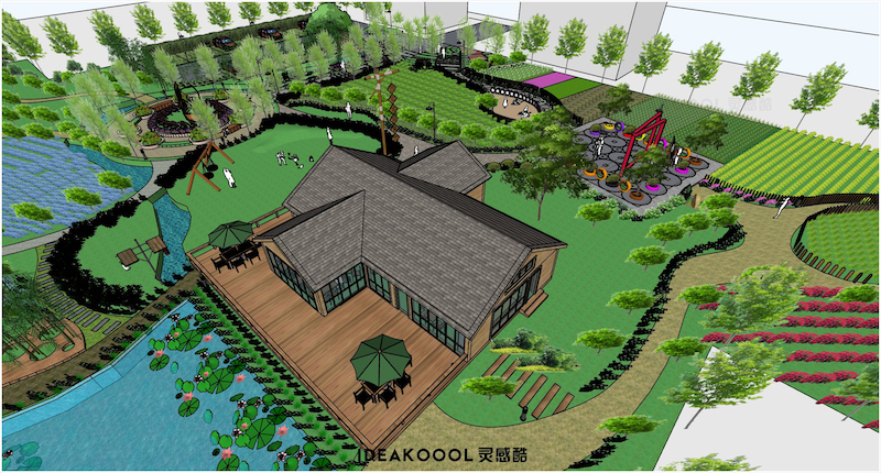 美丽乡村休闲农业观光果园公园广场小游园景观SU模型丨