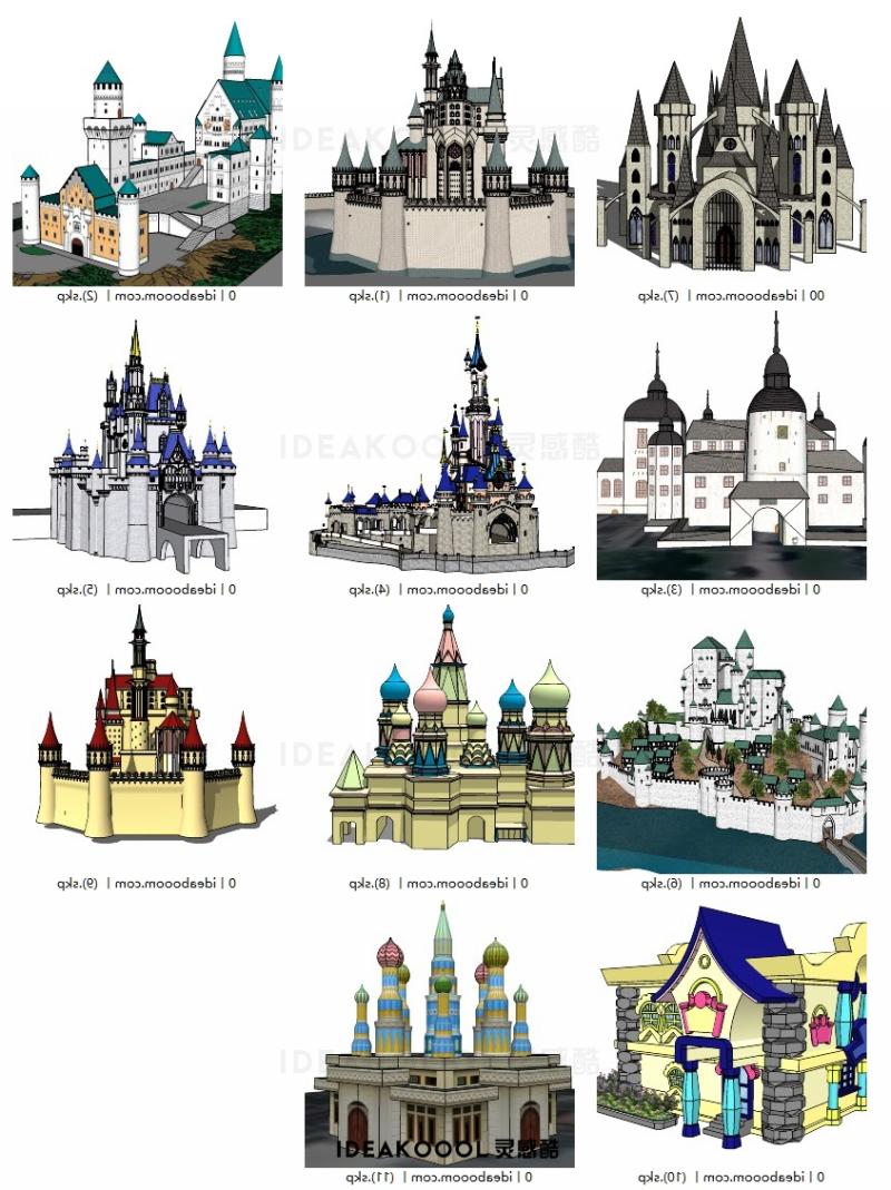 儿童城堡建筑丨游乐园游乐场建筑SU模型丨